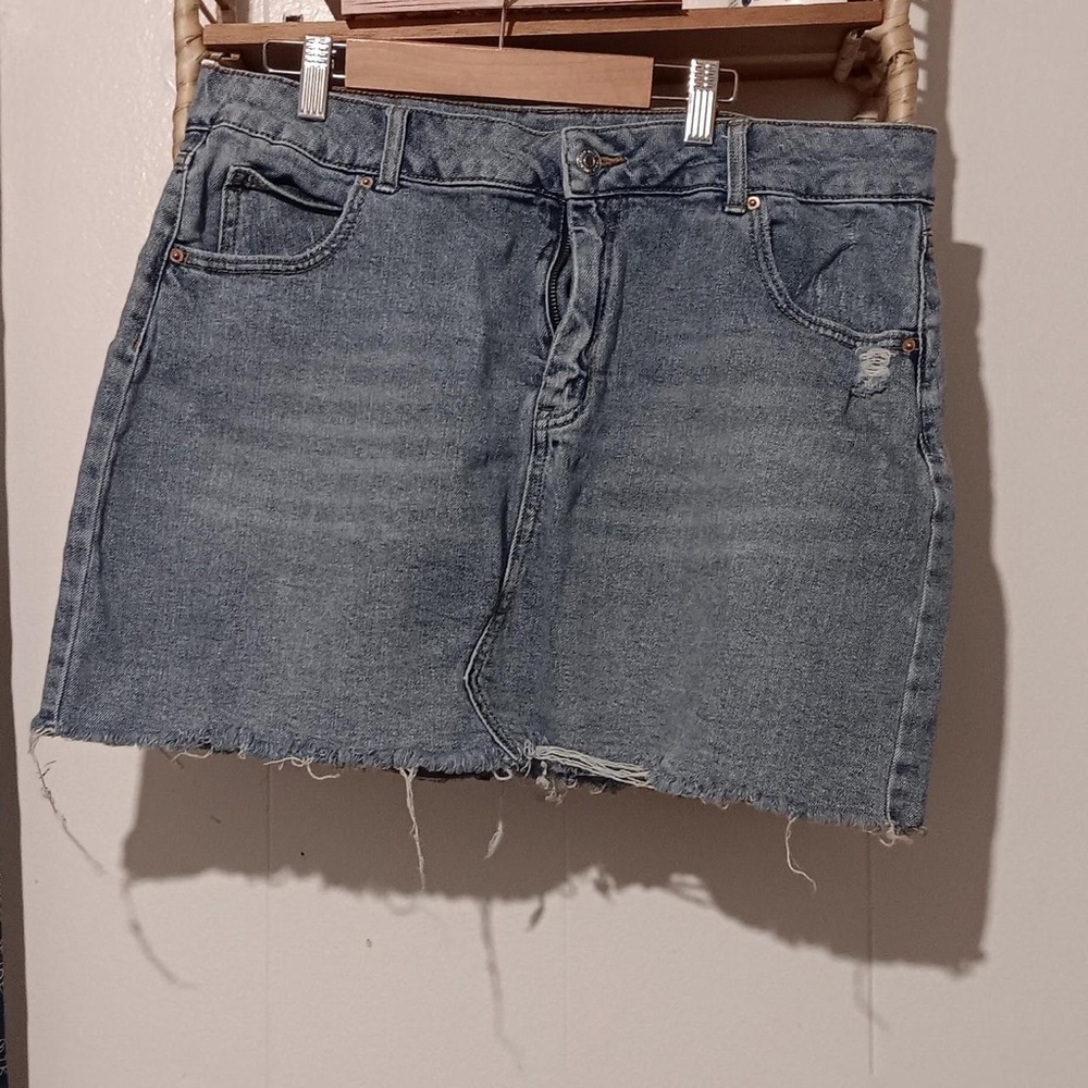 Wild Fable Frayed Hem Denim Mini Skirt